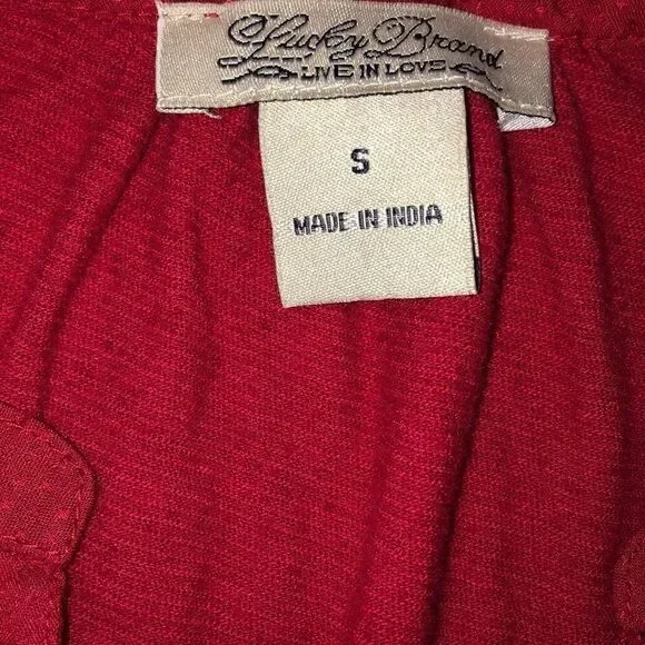 Lucky Brand | Red Knit Button Front Top - Picture 4 of 5